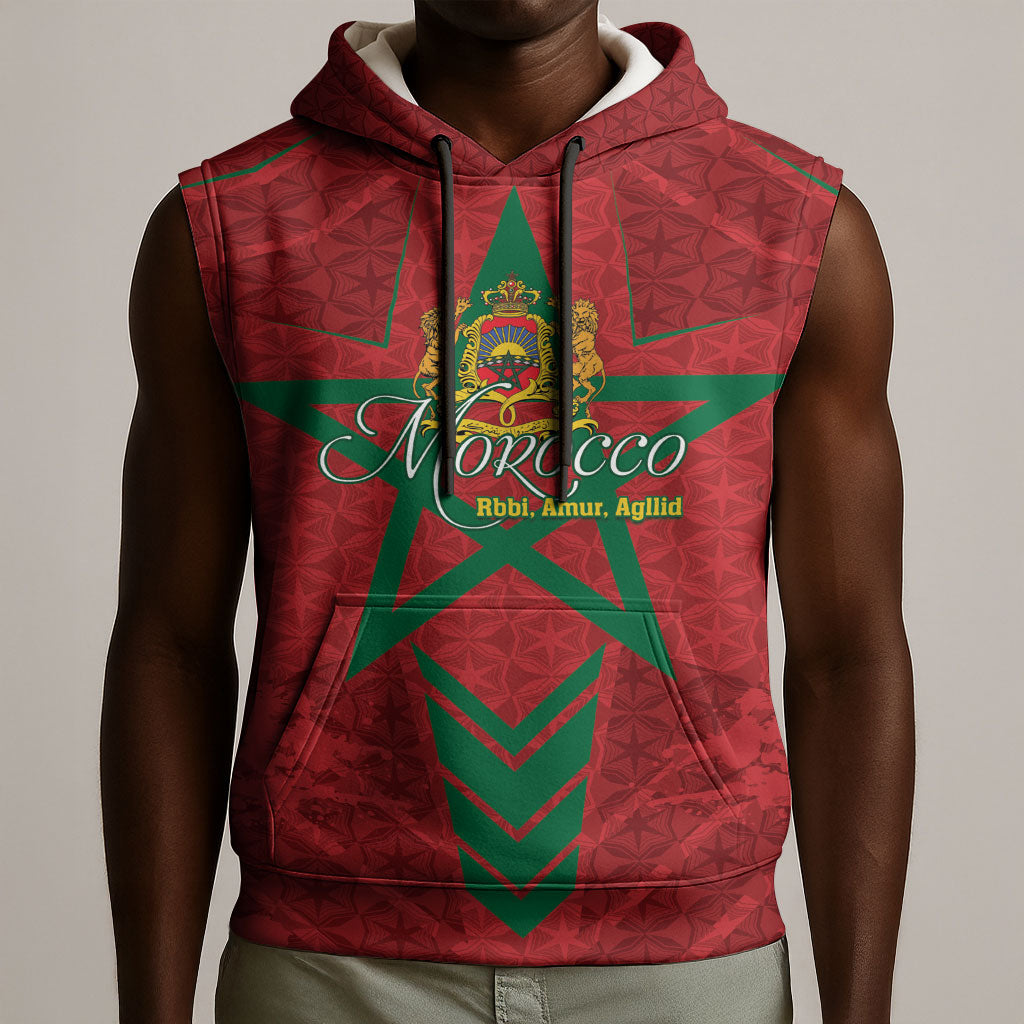 Personalized Morocco 1956 Sleeveless Hoodie Happy Independence Day