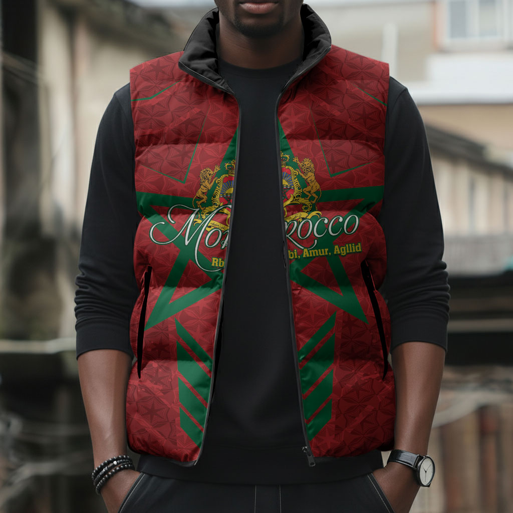 Personalized Morocco 1956 Sleeveless Puffer Jacket Happy Independence Day