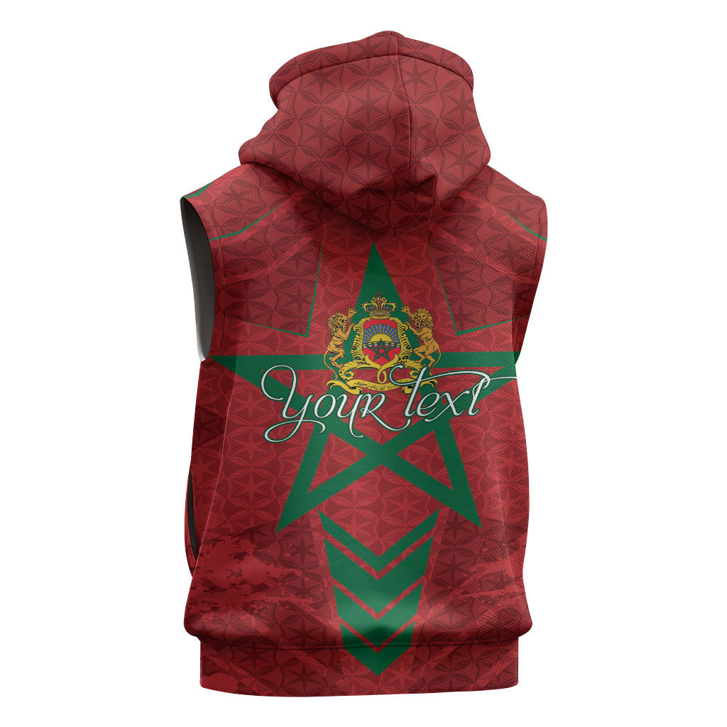 Personalized Morocco 1956 Sleeveless Zip Hoodie Happy Independence Day