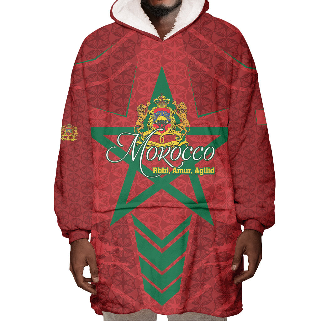Personalized Morocco 1956 Wearable Blanket Hoodie Happy Independence Day