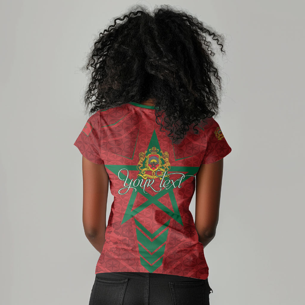 Personalized Morocco 1956 Women V-Neck T-Shirt Happy Independence Day
