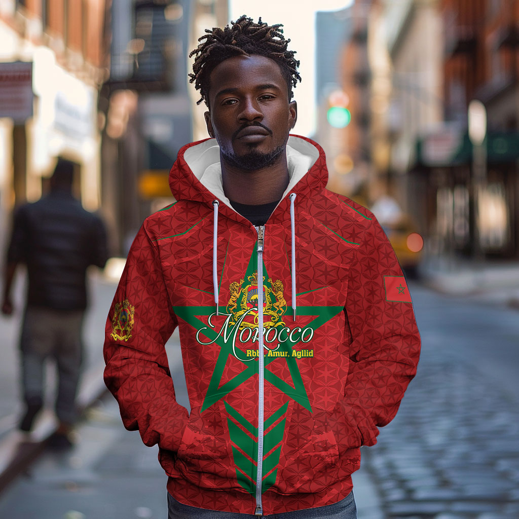 Personalized Morocco 1956 Zip Hoodie Happy Independence Day