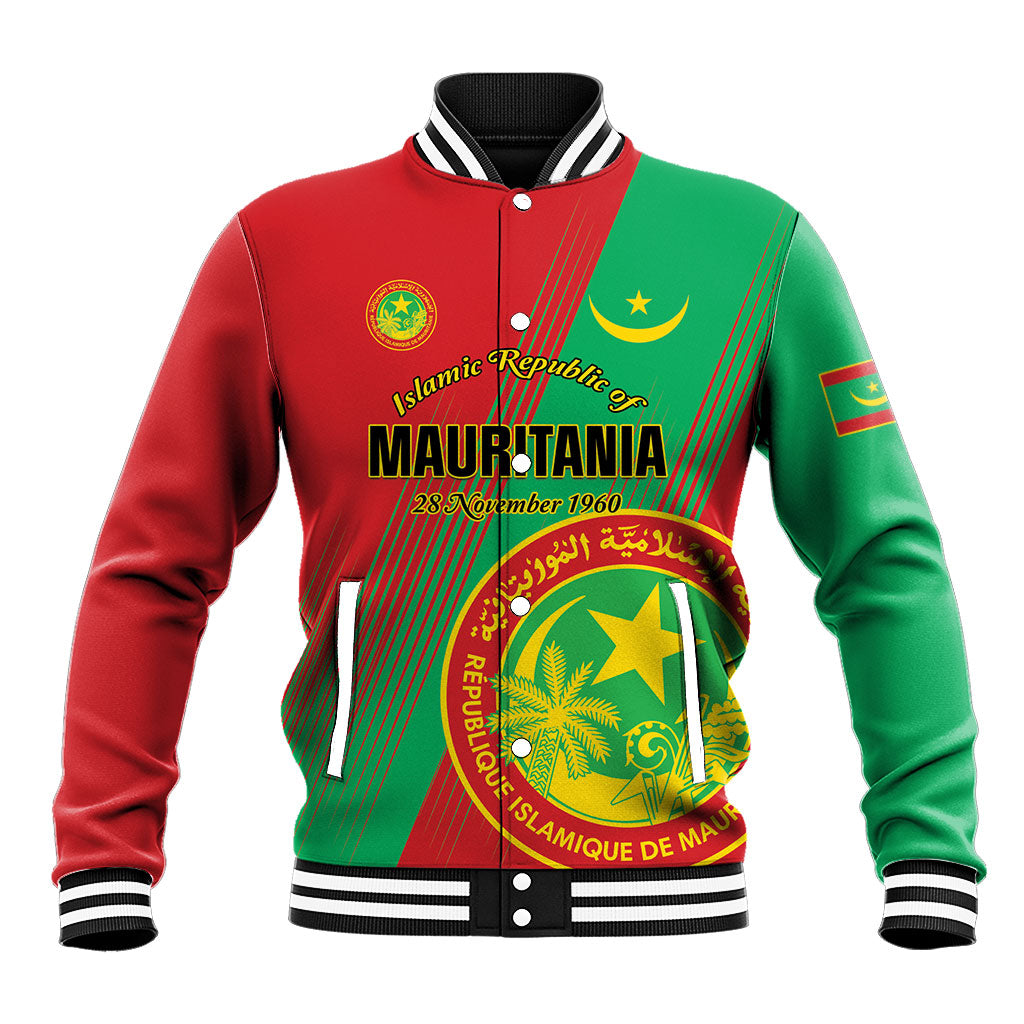 Personalized Islamic Republic of Mauritania Baseball Jacket Happy Independence Day