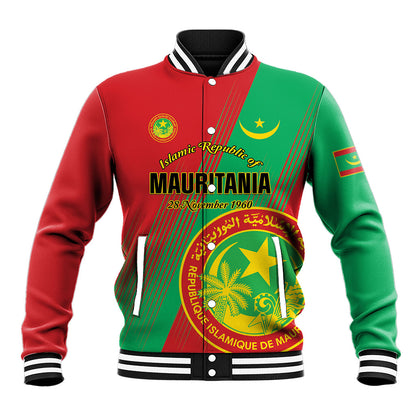 Personalized Islamic Republic of Mauritania Baseball Jacket Happy Independence Day