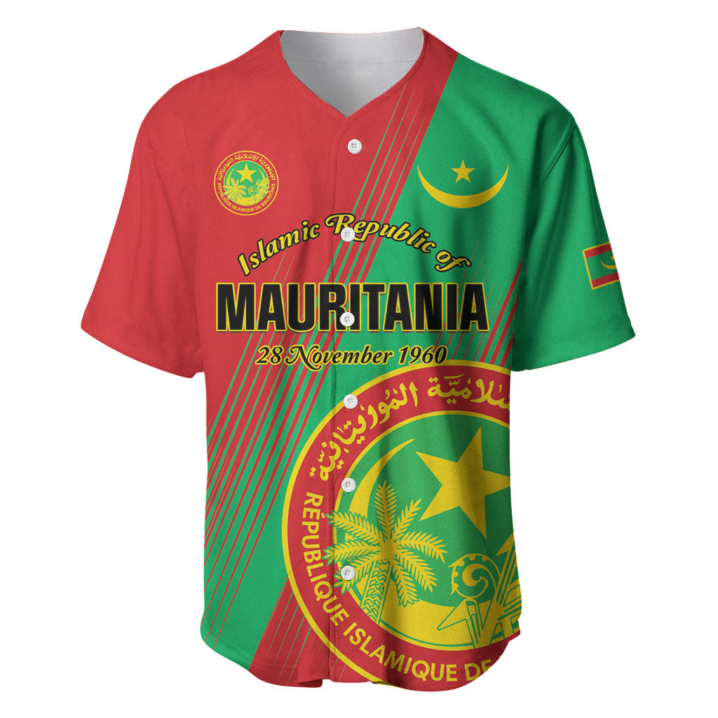 Personalized Islamic Republic of Mauritania Baseball Jersey Happy Independence Day
