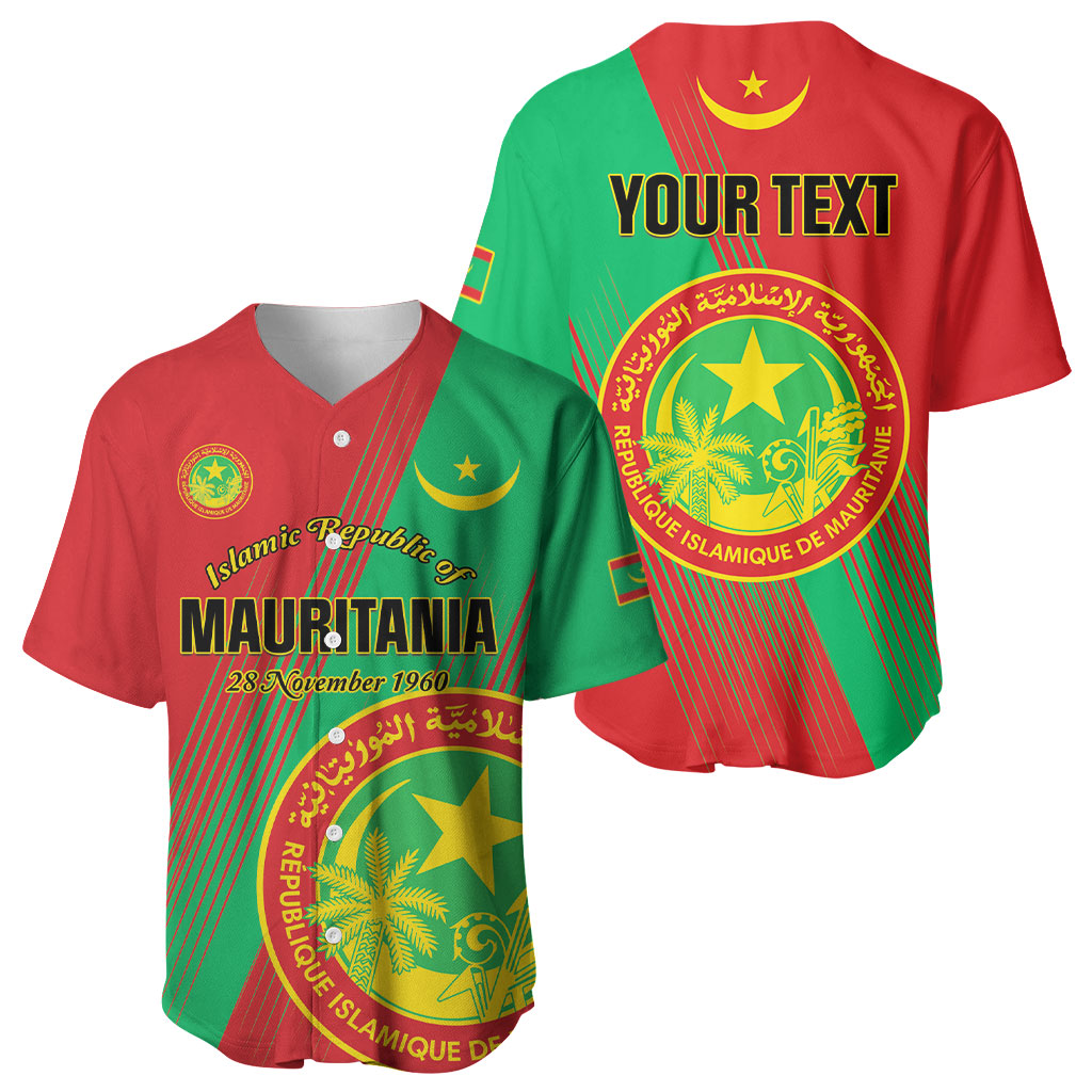 Personalized Islamic Republic of Mauritania Baseball Jersey Happy Independence Day