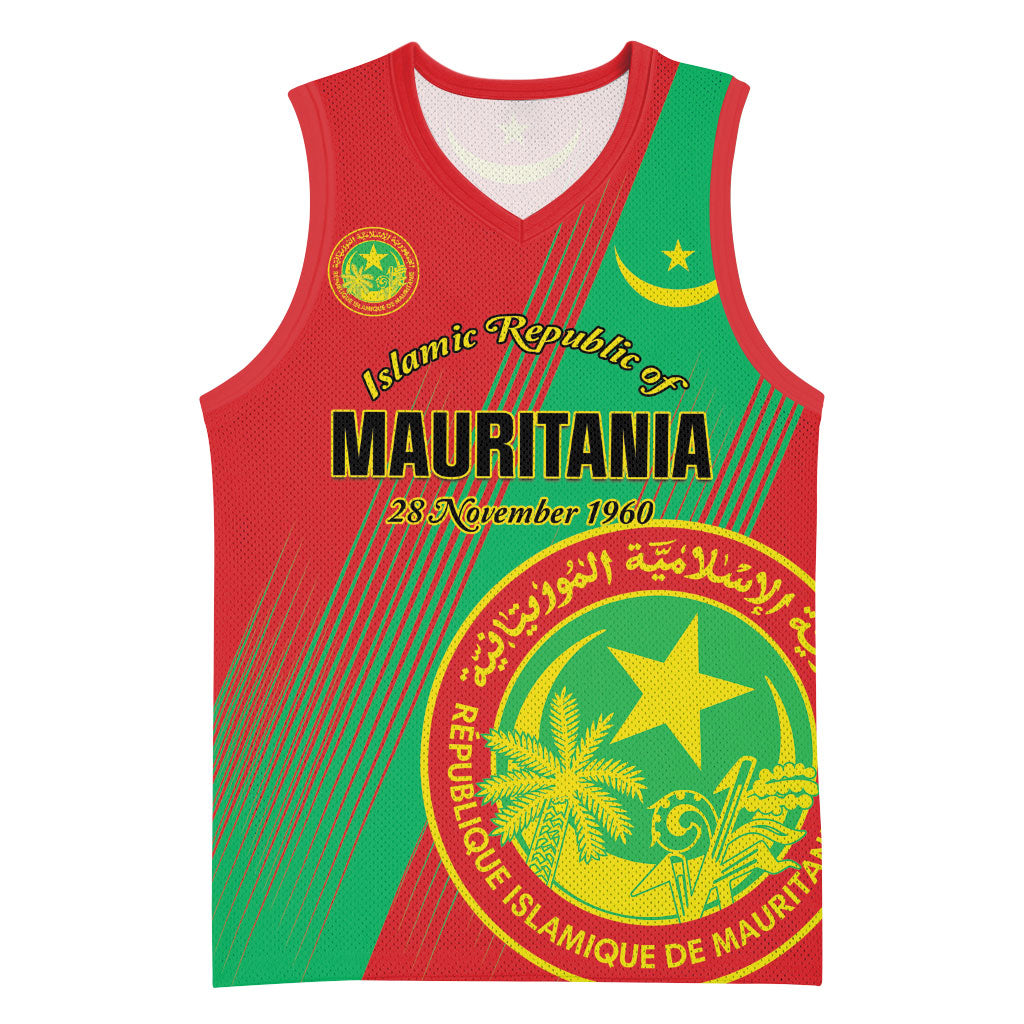 Personalized Islamic Republic of Mauritania Basketball Jersey Happy Independence Day