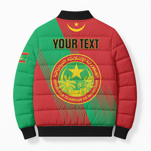 Personalized Islamic Republic of Mauritania Bomber Puffer Jacket Happy Independence Day