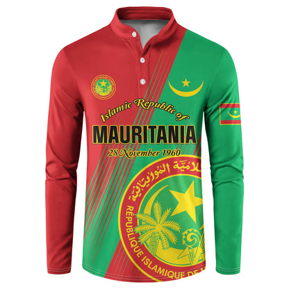 Personalized Islamic Republic of Mauritania Button Sweatshirt Happy Independence Day