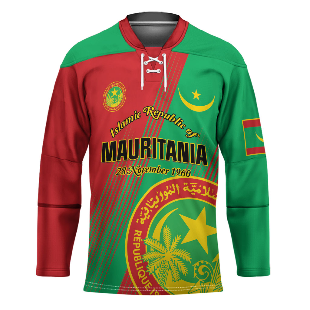 Personalized Islamic Republic of Mauritania Hockey Jersey Happy Independence Day