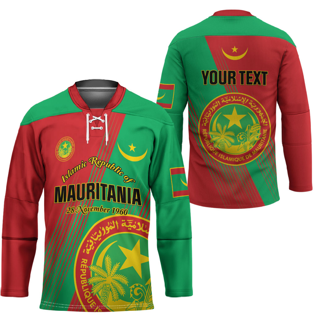 Personalized Islamic Republic of Mauritania Hockey Jersey Happy Independence Day