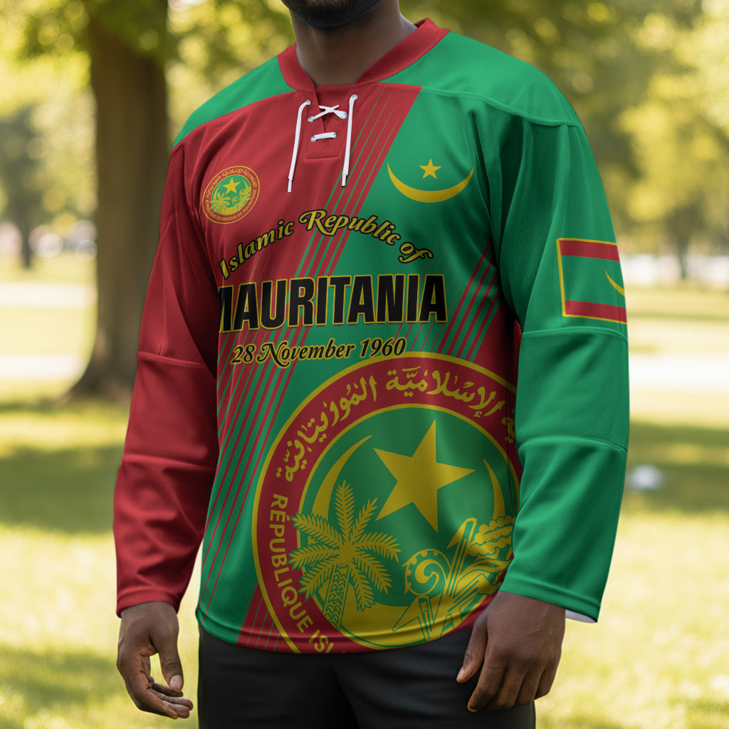 Personalized Islamic Republic of Mauritania Hockey Jersey Happy Independence Day