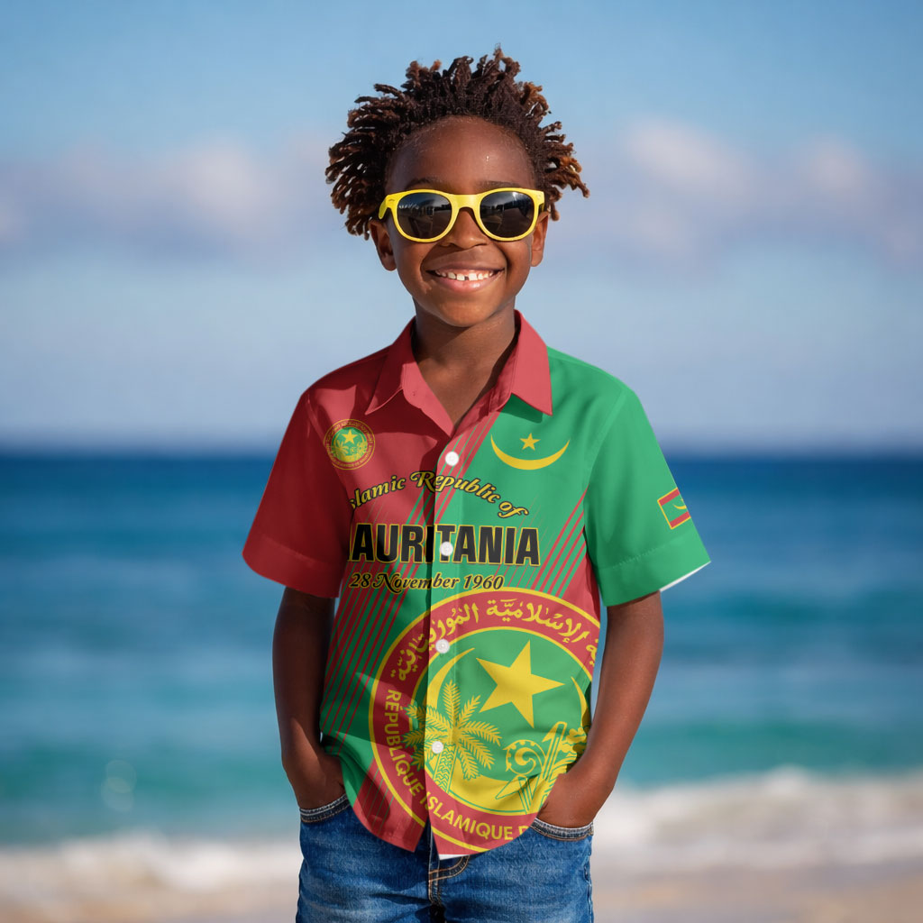 Personalized Islamic Republic of Mauritania Kid Hawaiian Shirt Happy Independence Day