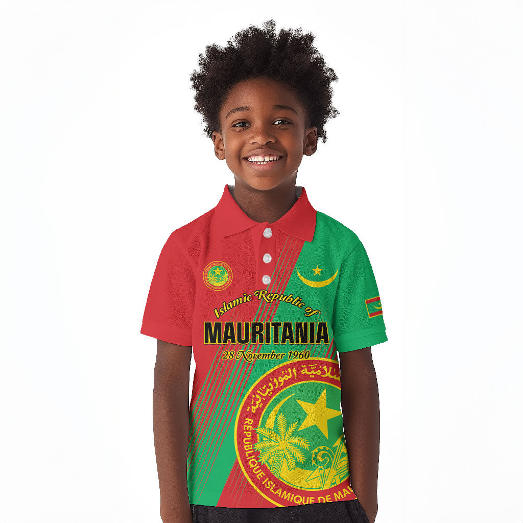 Personalized Islamic Republic of Mauritania Kid Polo Shirt Happy Independence Day