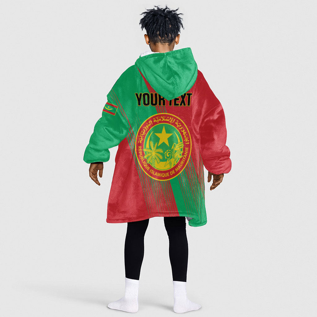 Personalized Islamic Republic of Mauritania Kid Wearable Blanket Hoodie Happy Independence Day