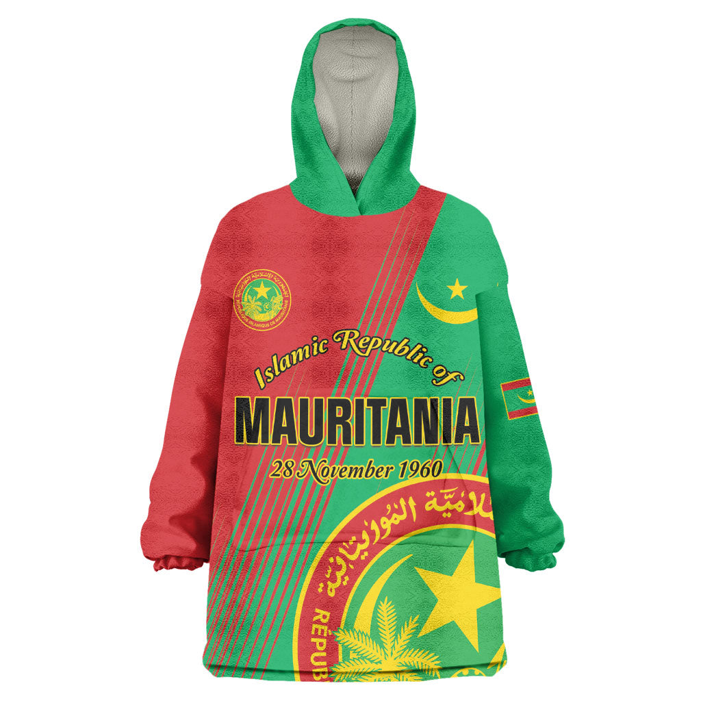 Personalized Islamic Republic of Mauritania Kid Wearable Blanket Hoodie Happy Independence Day