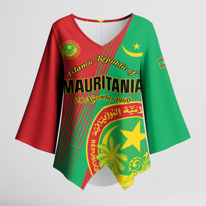 Personalized Islamic Republic of Mauritania Kimono Sleeve Blouse Happy Independence Day