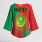 Personalized Islamic Republic of Mauritania Kimono Sleeve Blouse Happy Independence Day