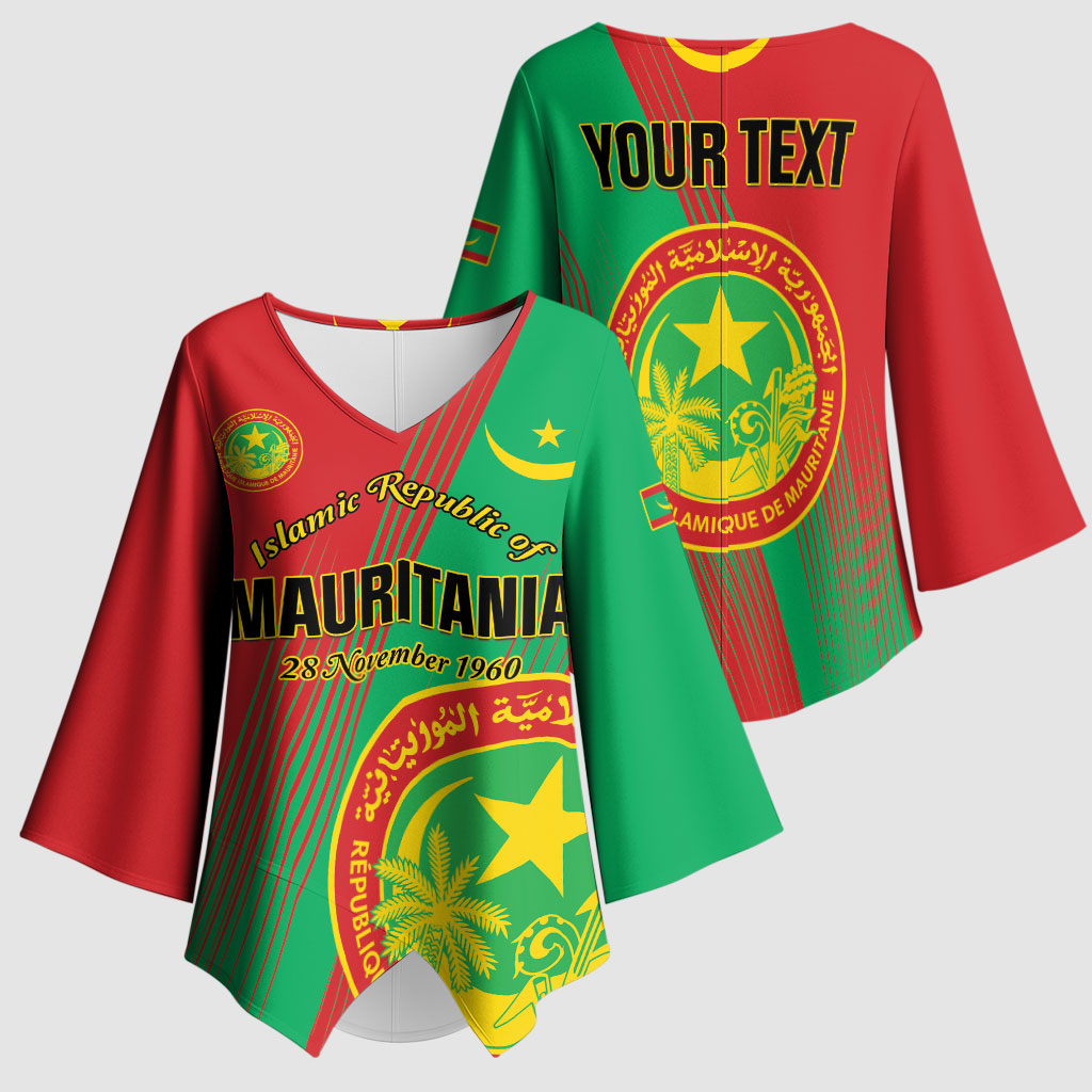 Personalized Islamic Republic of Mauritania Kimono Sleeve Blouse Happy Independence Day