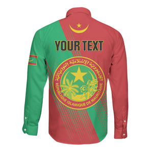 Personalized Islamic Republic of Mauritania Long Sleeve Button Shirt Happy Independence Day