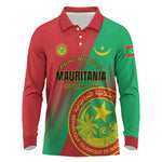 Personalized Islamic Republic of Mauritania Long Sleeve Polo Shirt Happy Independence Day
