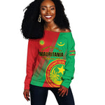 Personalized Islamic Republic of Mauritania Off Shoulder Sweater Happy Independence Day