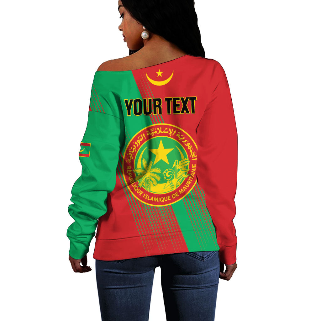 Personalized Islamic Republic of Mauritania Off Shoulder Sweater Happy Independence Day