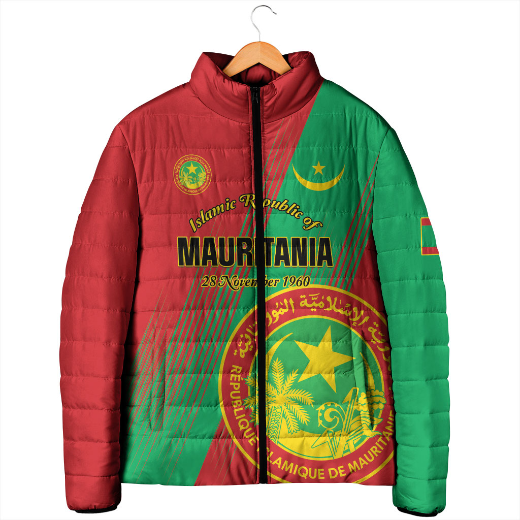 Personalized Islamic Republic of Mauritania Padded Jacket Happy Independence Day