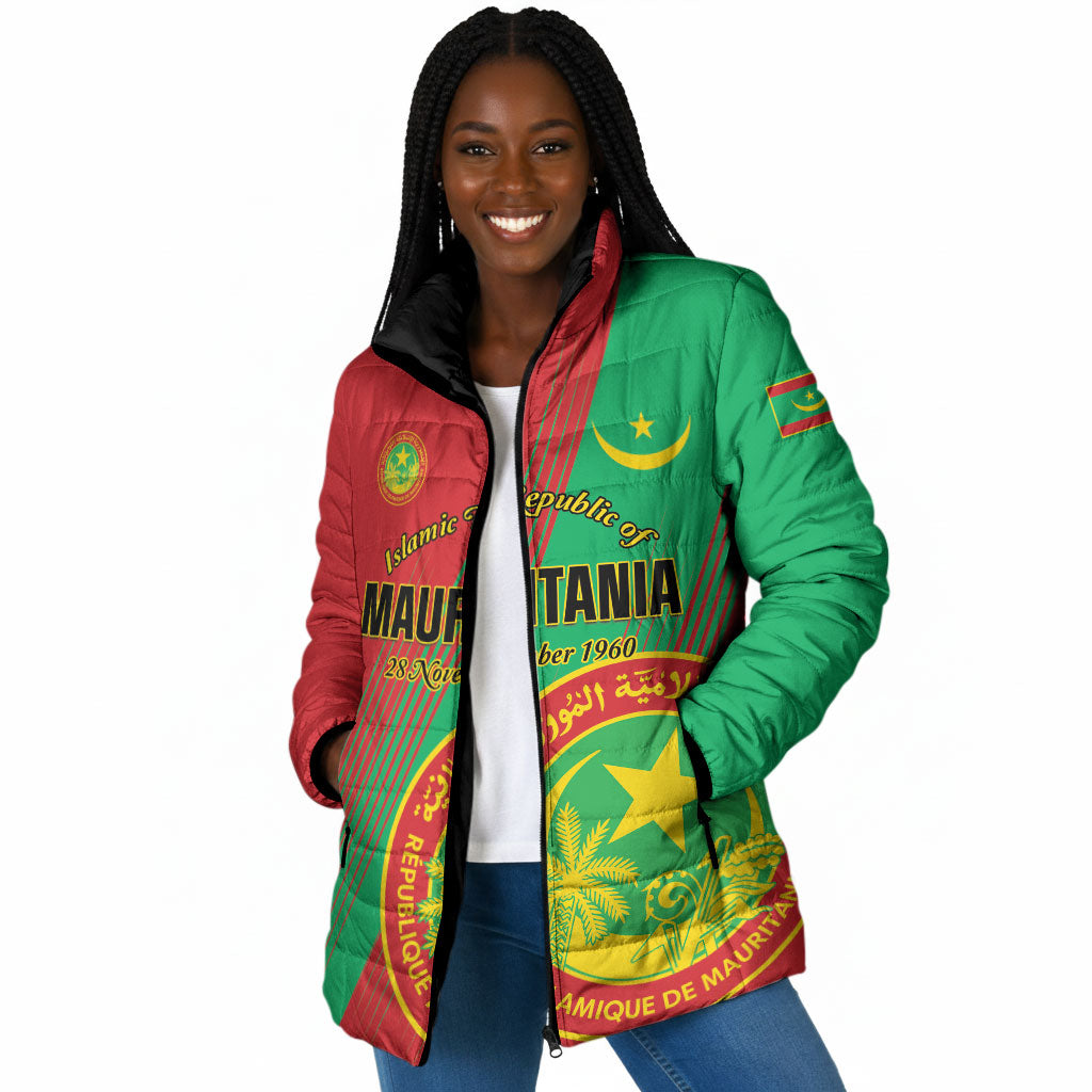 Personalized Islamic Republic of Mauritania Padded Jacket Happy Independence Day