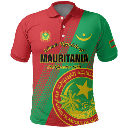 Personalized Islamic Republic of Mauritania Polo Shirt Happy Independence Day