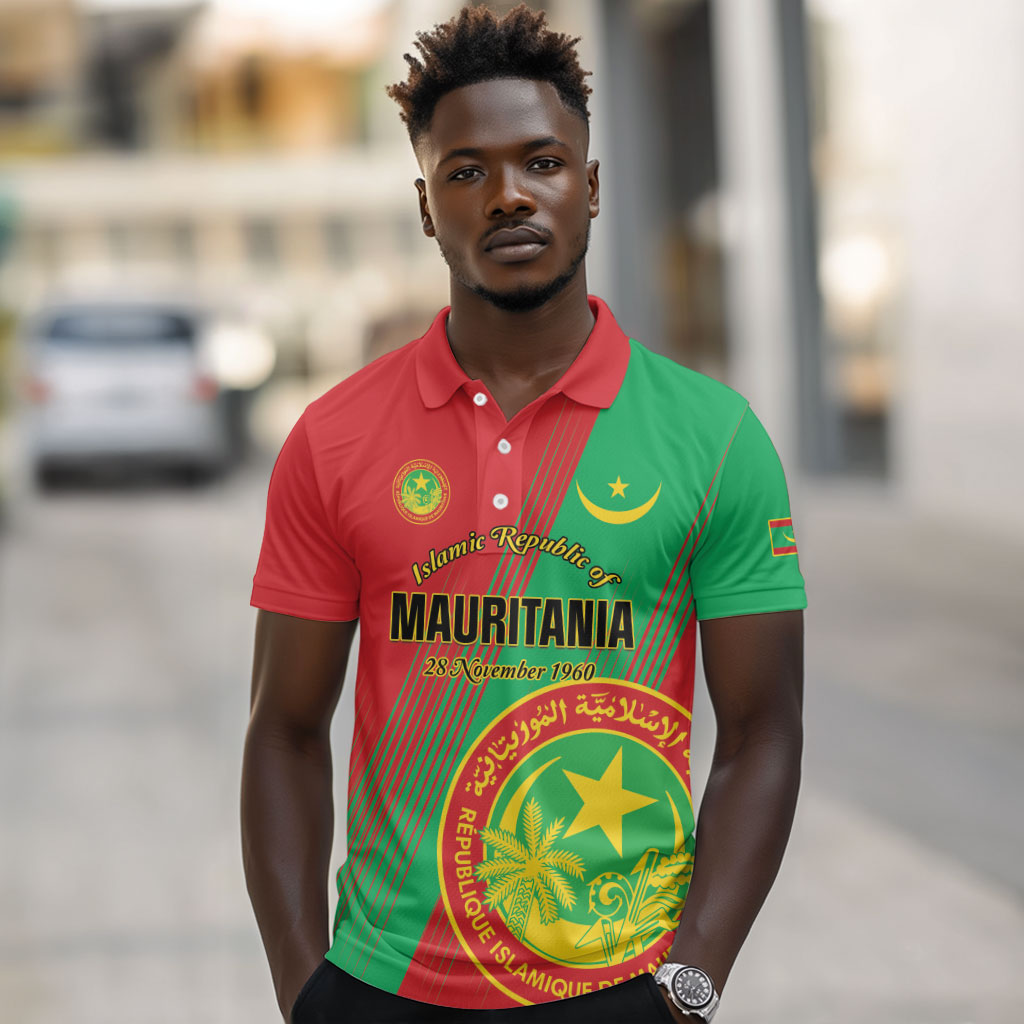 Personalized Islamic Republic of Mauritania Polo Shirt Happy Independence Day