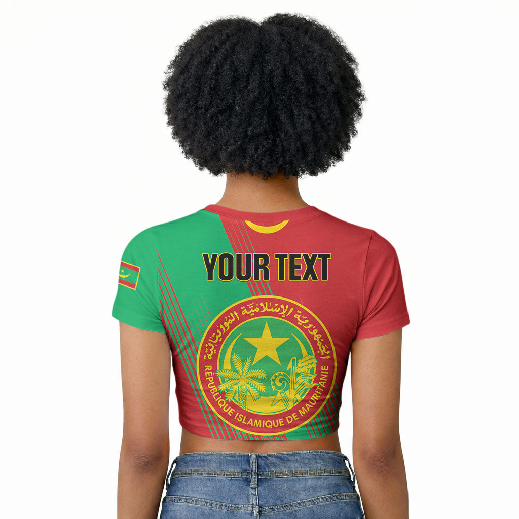 Personalized Islamic Republic of Mauritania Raglan Cropped T shirt Happy Independence Day