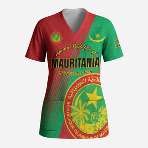 Personalized Islamic Republic of Mauritania Scrub Top Happy Independence Day