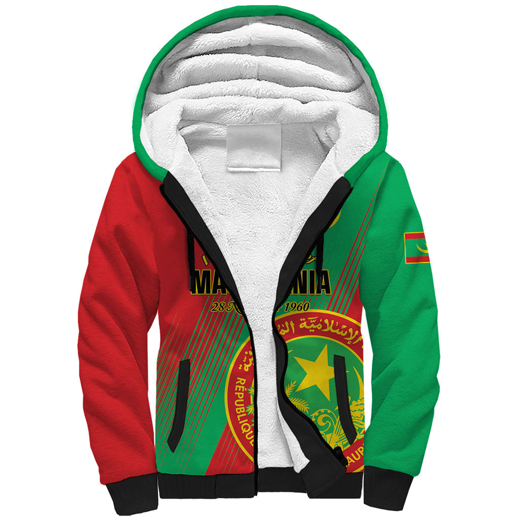 Personalized Islamic Republic of Mauritania Sherpa Hoodie Happy Independence Day