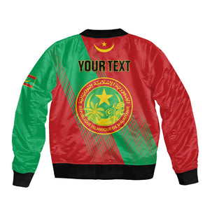 Personalized Islamic Republic of Mauritania Sleeve Zip Bomber Jacket Happy Independence Day