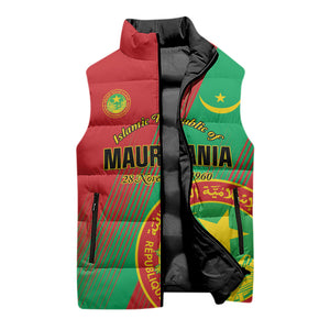 Personalized Islamic Republic of Mauritania Sleeveless Puffer Jacket Happy Independence Day