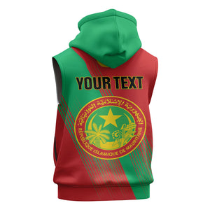 Personalized Islamic Republic of Mauritania Sleeveless Zip Hoodie Happy Independence Day