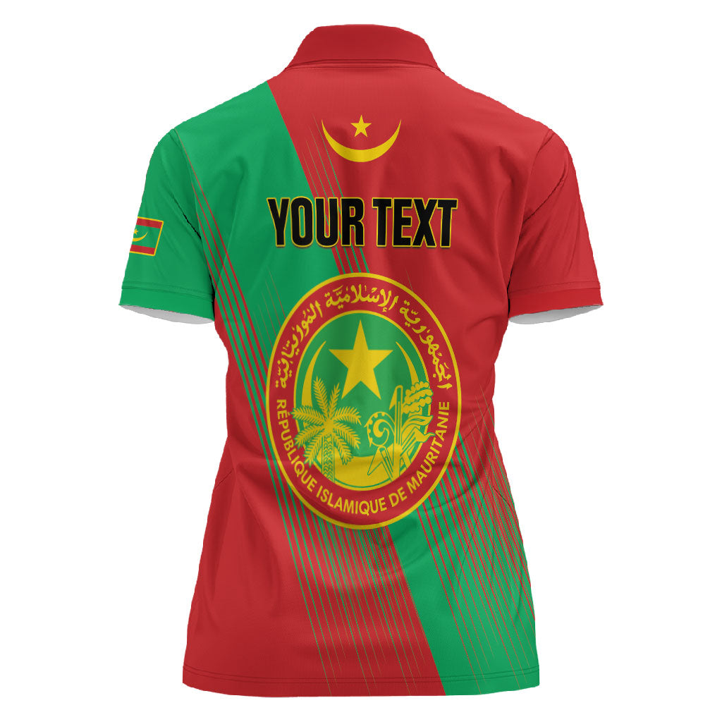 Personalized Islamic Republic of Mauritania Women Polo Shirt Happy Independence Day