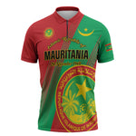 Personalized Islamic Republic of Mauritania Zipper Polo Shirt Happy Independence Day
