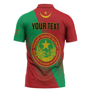 Personalized Islamic Republic of Mauritania Zipper Polo Shirt Happy Independence Day