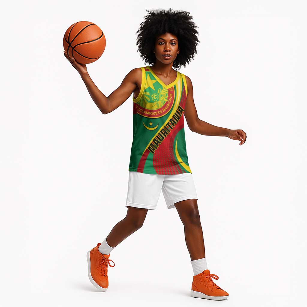 Personalized Mauritania Independence Day Basketball Jersey with Mauritanian Seal - Special Version LT01