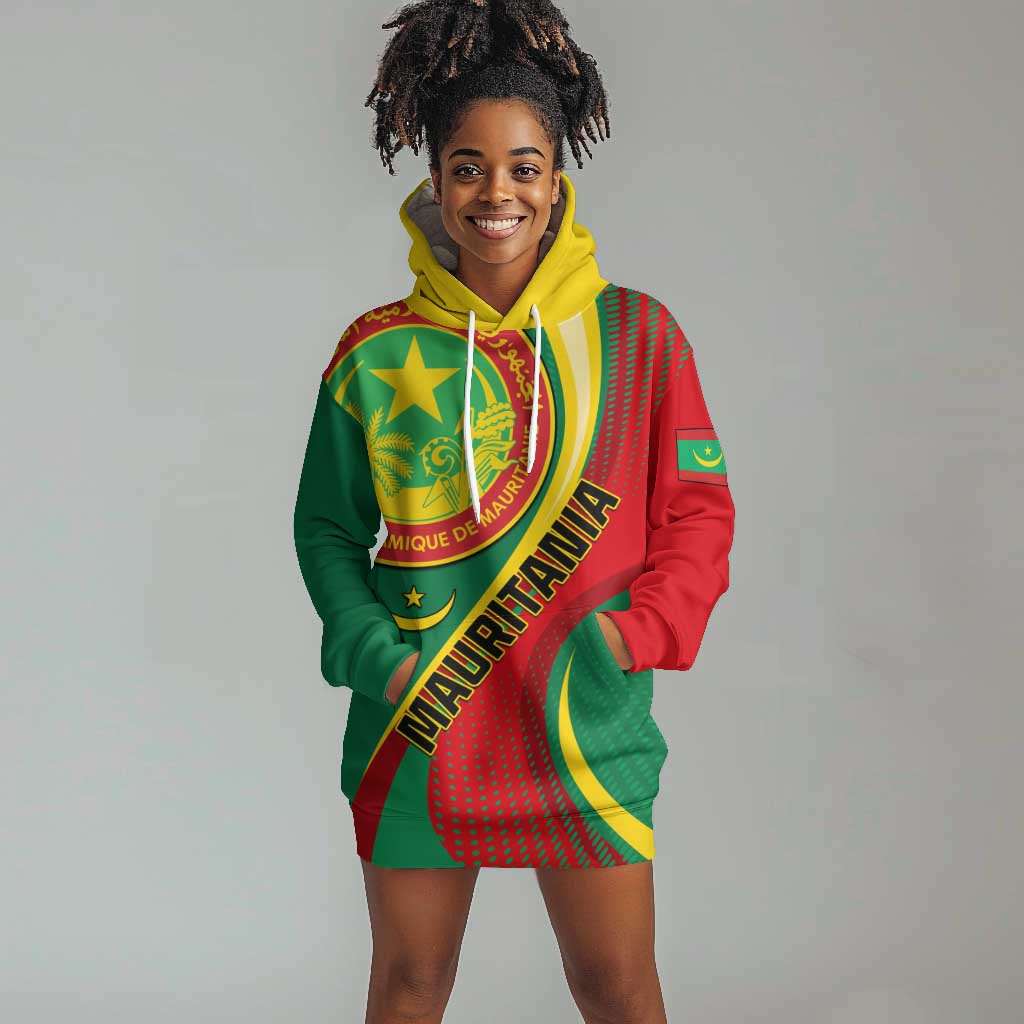 Personalized Mauritania Independence Day Hoodie Dress with Mauritanian Seal - Special Version