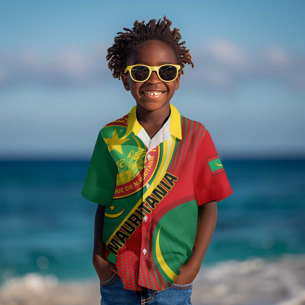 Personalized Mauritania Independence Day Kid Hawaiian Shirt with Mauritanian Seal - Special Version