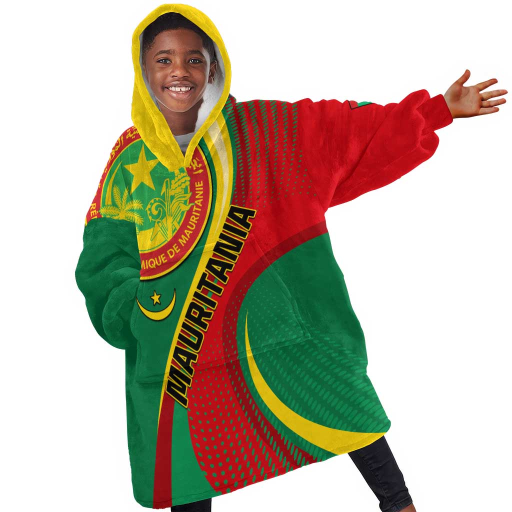 Personalized Mauritania Independence Day KId Wearable Blanket Hoodie with Mauritanian Seal - Special Version