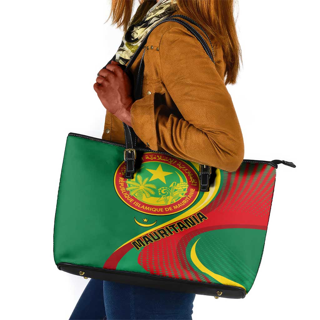 Mauritania Independence Day Leather Tote Bag with Mauritanian Seal - Special Version