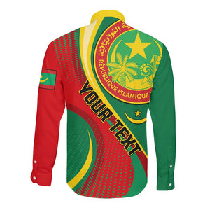 Personalized Mauritania Independence Day Long Sleeve Button Shirt with Mauritanian Seal - Special Version