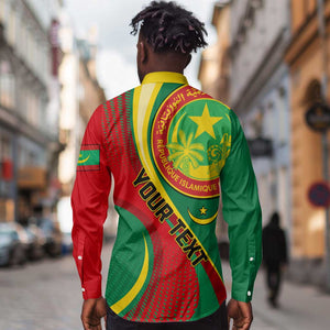 Personalized Mauritania Independence Day Long Sleeve Button Shirt with Mauritanian Seal - Special Version