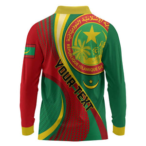 Personalized Mauritania Independence Day Long Sleeve Polo Shirt with Mauritanian Seal - Special Version