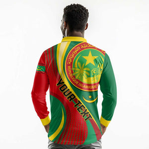 Personalized Mauritania Independence Day Long Sleeve Polo Shirt with Mauritanian Seal - Special Version