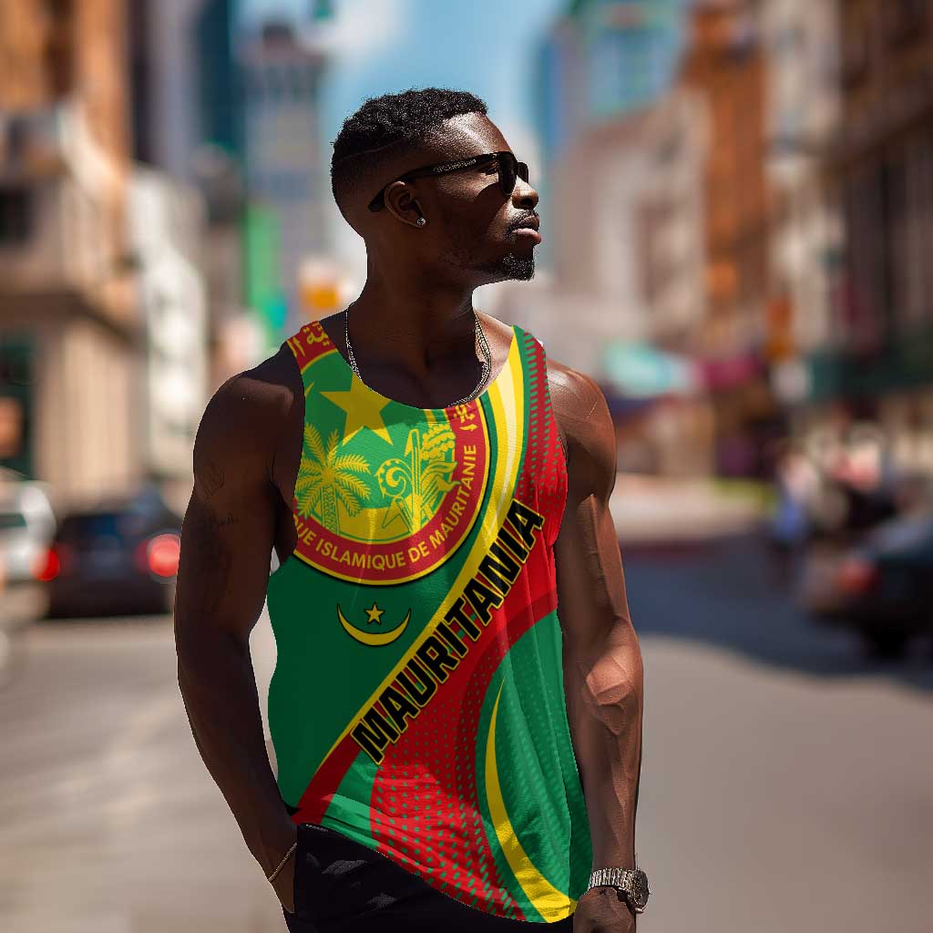 Personalized Mauritania Independence Day Men Tank Top with Mauritanian Seal - Special Version